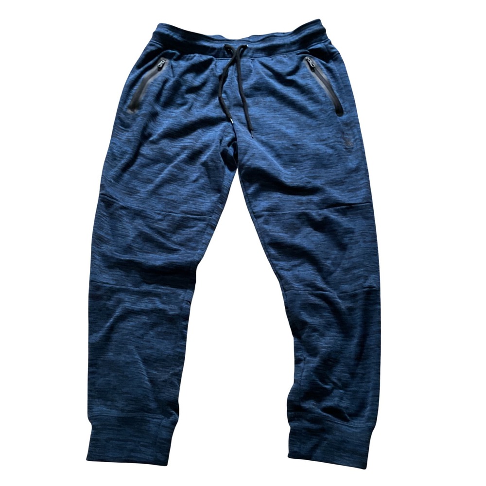Spyder Active Mens Blue Space Dye Joggers Tapered Athletic Sweatpants 2361